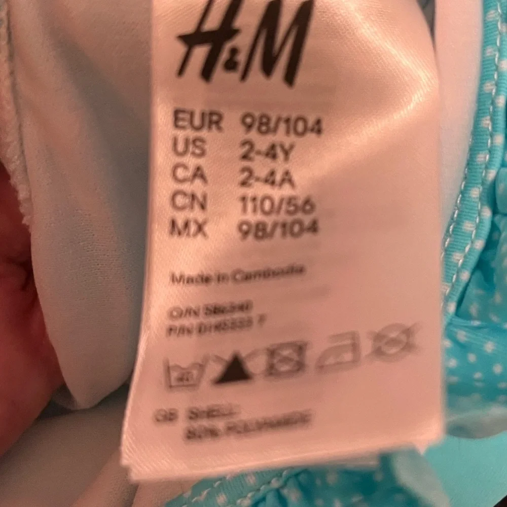 H&M Toddler Girls Bow One Piece Swimsuit Sz 2-4Y